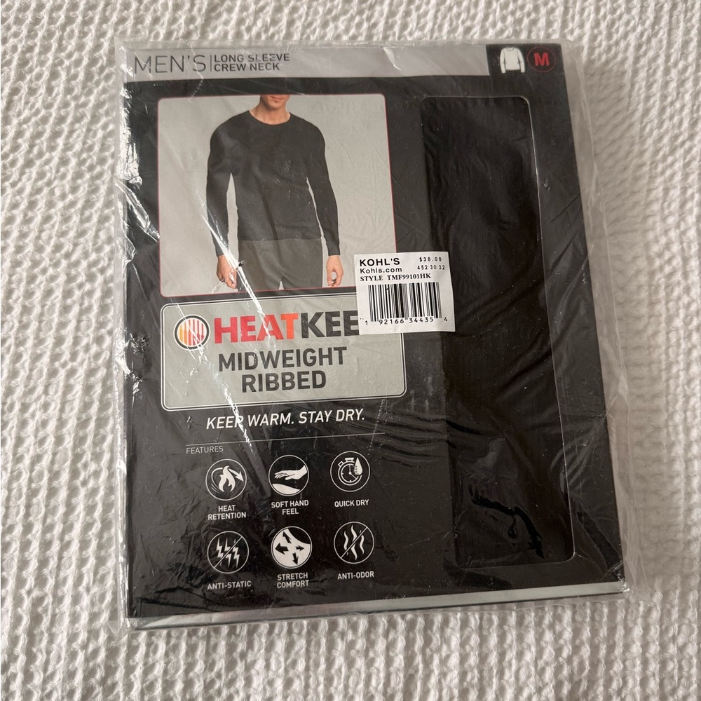 Kohl's Black Midweight Ribbed Crew Neck